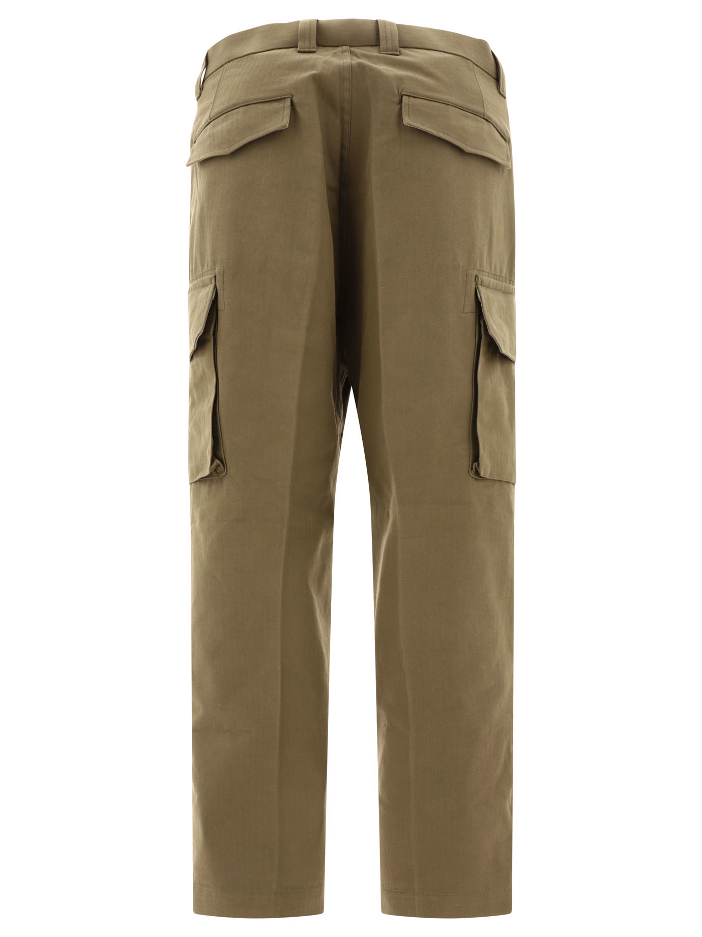 COMME DES GARçONS HOMME Green Cargo trousers in herringbone cotton